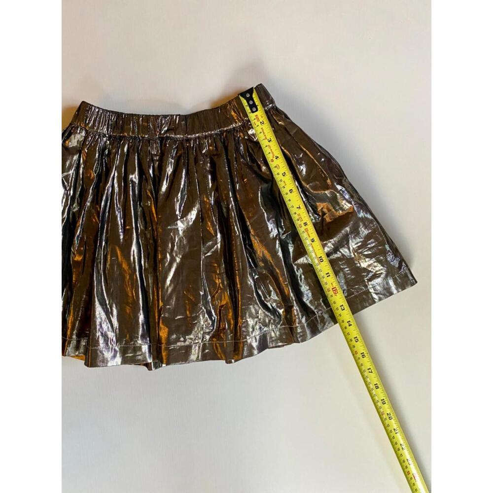 NWT Gap Kids Girls Bronze Metallic Lamé Mini Skirt Youth Size Medium 8 Lined - Picture 4 of 8